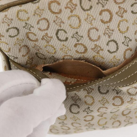 CELINE C Macadam Canvas Hand Bag Beige Silver - Picture 5 of 12